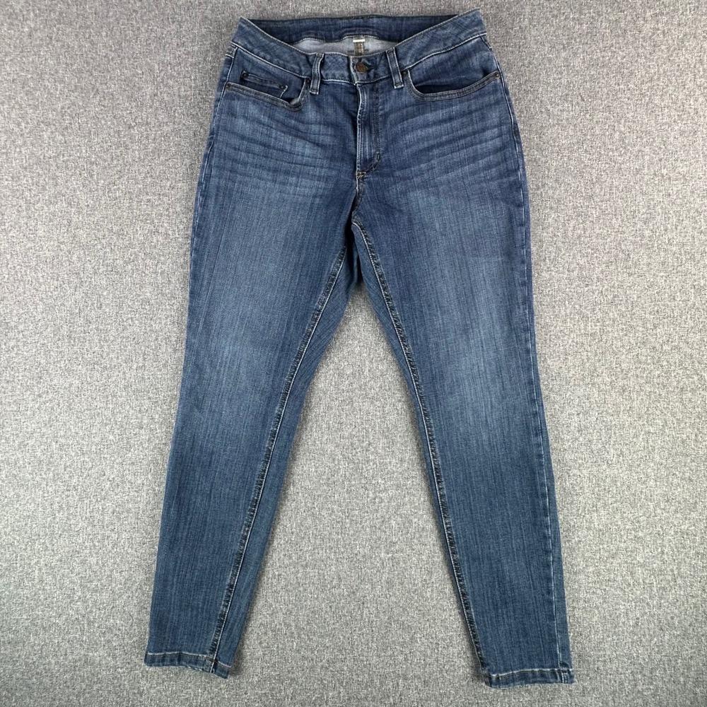L.L.Bean Jeans Womens 10 Pet 1912 Skinny Blue Coolmax Tencel Stretch Excellent
